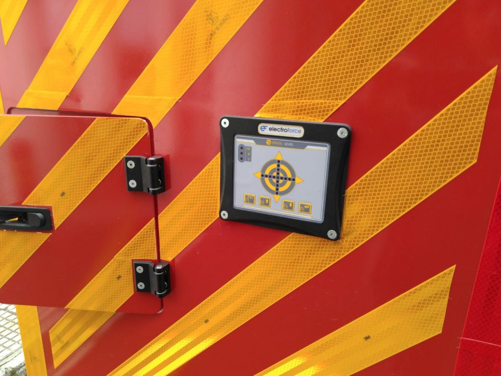 EFD23-LEVEL mounted on the body of a fire truck