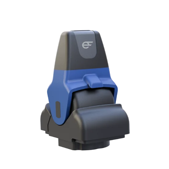Makersan MO 377 fingertip joystick, blue, with Electroforce symbol