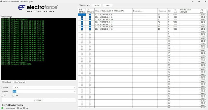 Serial Port Terminal application for CAT Datalink (SAE J1587)