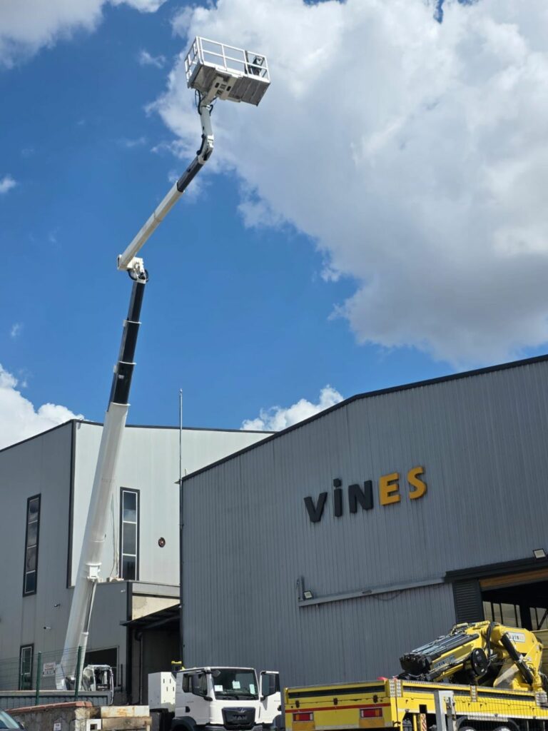55 m articulated folding platform with EHR Elektronik control and protection systems